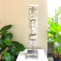 Carved in Flame - Handmade Vintage Style Indian Candle Holder candle stand 3X3X14 in