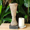 Carved in Flame - Handmade Vintage Style Indian Candle Holder candle stand 4x4x14 in