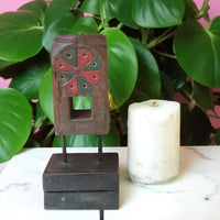 Carved in Flame - Handmade Vintage Style Indian Candle Holder candle stand 4x4x10in