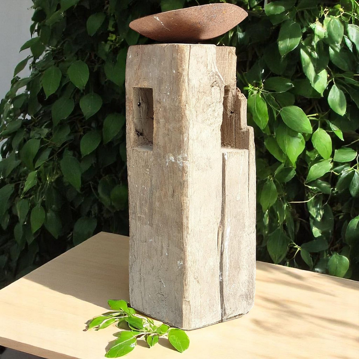 Carved in Flame - Handmade Vintage Style Indian Candle Holder candle stand 3x3x9in