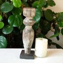Carved in Flame - Handmade Vintage Style Indian Candle Holder candle stand 3x3x13 in