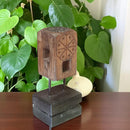 Carved in Flame - Handmade Vintage Style Indian Candle Holder candle stand 4x4x8 in
