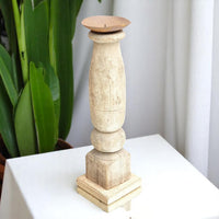Carved in Flame - Handmade Vintage Style Indian Candle Holder candlestand 4x4x14 in