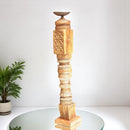 Carved in Flame - Handmade Vintage Style Indian Candle Holder candlestand 4x4x23 in