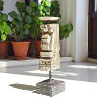 Carved in Flame - Handmade Vintage Style Indian Candle Holder candle stand 3X3X11 in