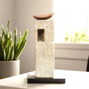 Carved in Flame - Handmade Vintage Style Indian Candle Holder candle stand 3x3x9in