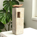 Carved in Flame - Handmade Vintage Style Indian Candle Holder candle stand 3x3x9in