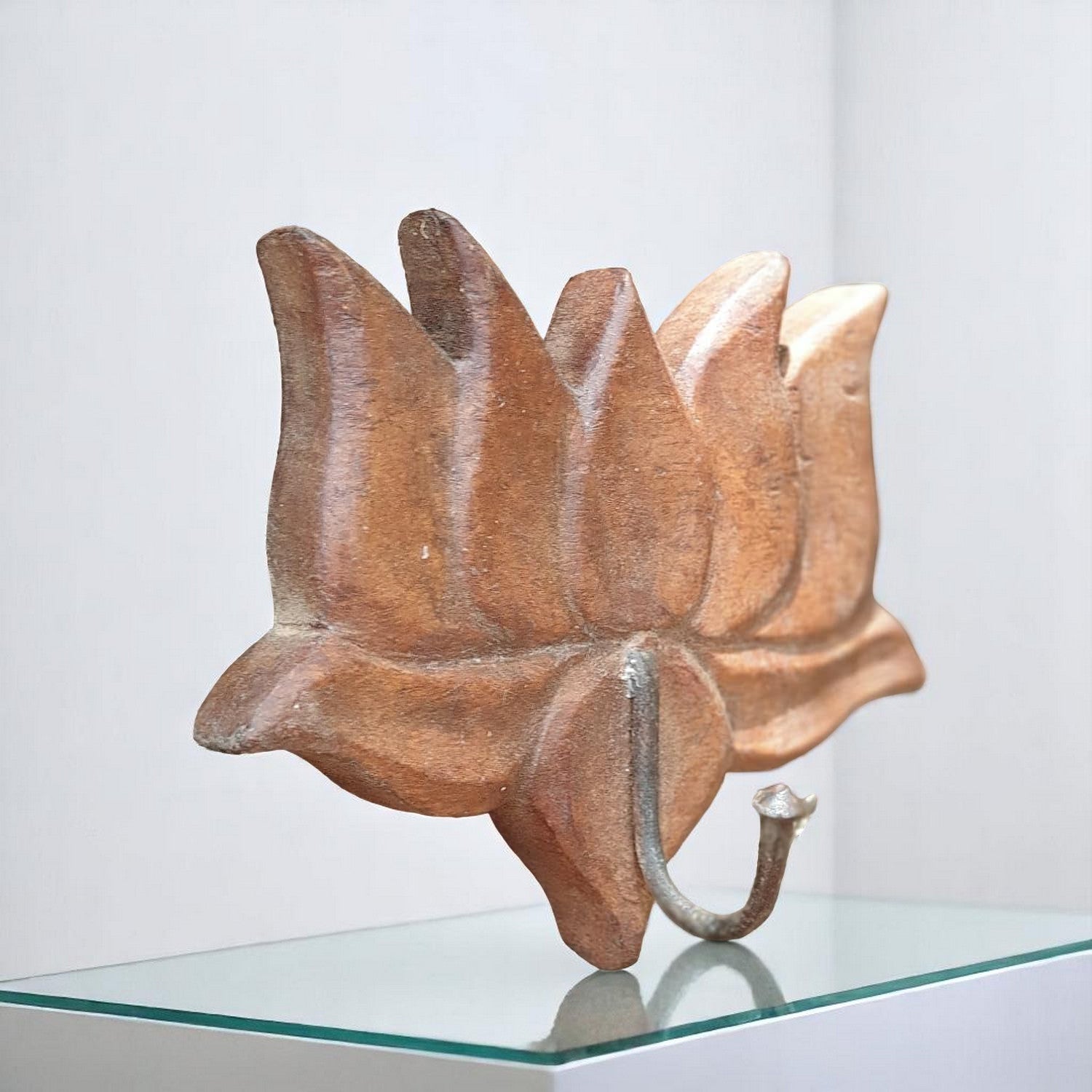 Echoes in Wood - Handmade Vintage Style Indian Wall Hook Style Small Wall Decor 7X2X5in