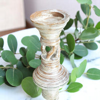 Carved in Flame - Handmade Vintage Style Indian Candle Holder candle stand 6x6x10 in