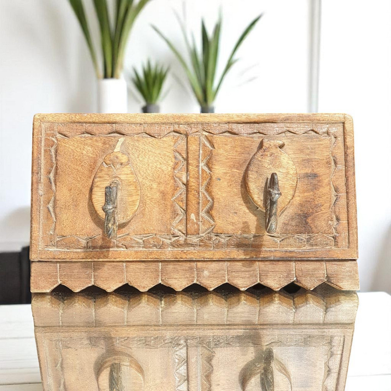 Echoes in Wood - Handmade Vintage Style Indian Wall Hook Style Small Wall Decor 10x6x4 in