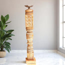 Carved in Flame - Handmade Vintage Style Indian Candle Holder candlestand 4x4x23 in