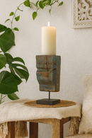 Carved in Flame - Handmade Vintage Style Indian Candle Holder candle stand 28