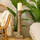 classic pillar Distressed White Solid Wood  Candle Holder – Antique Table Leg 43