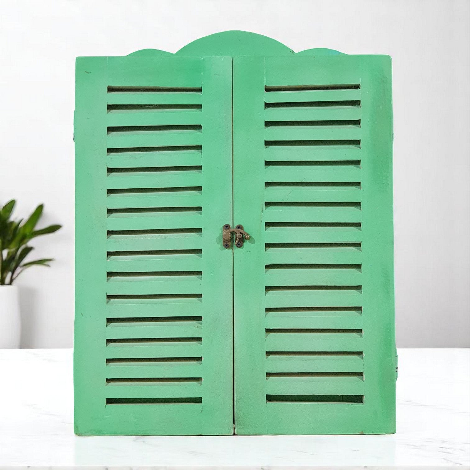 Echoes in Wood - Handmade Vintage Style Indian Mirror Frame Window Style Small Wall Decor 20x26 in