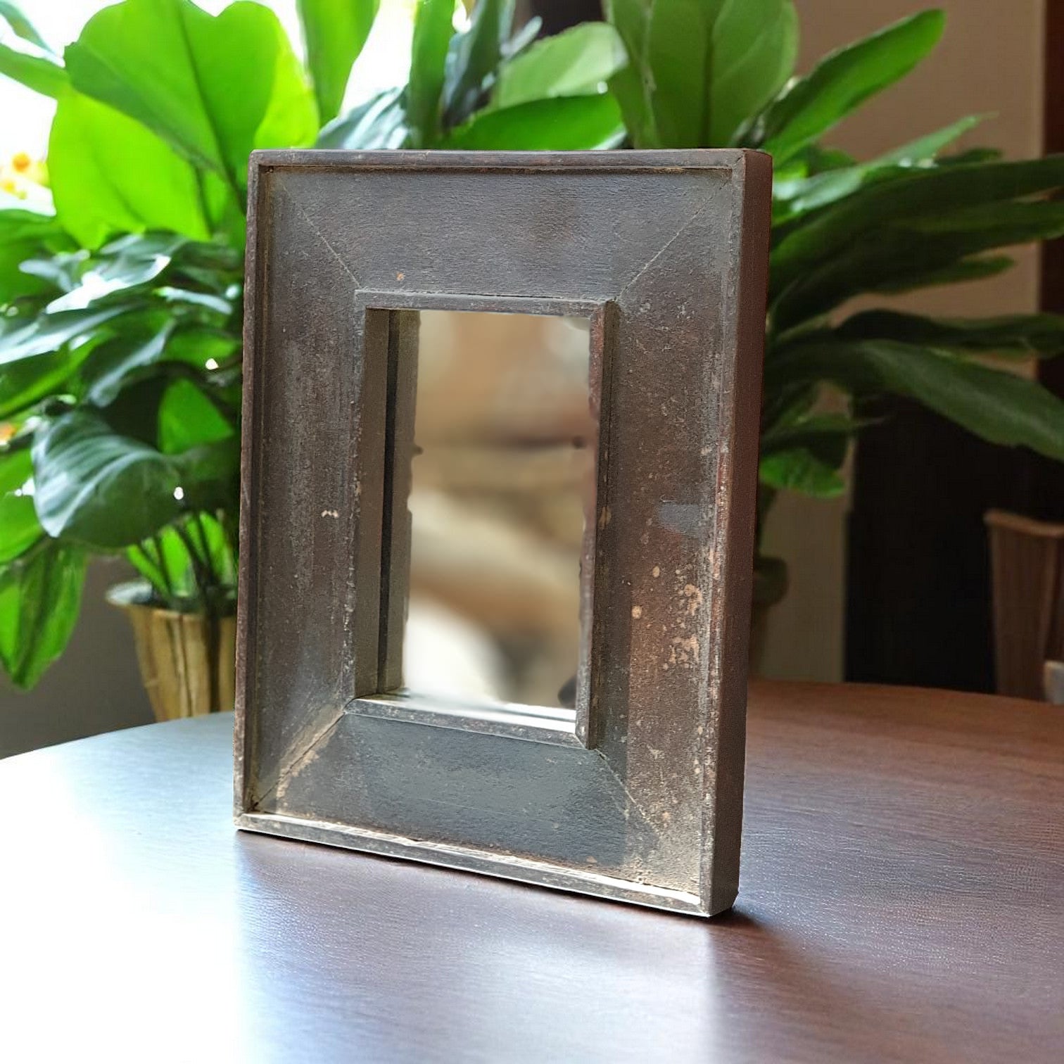 Echoes in Wood - Handmade Vintage Style Indian Mirror Frame Small Wall Decor 8X11 in